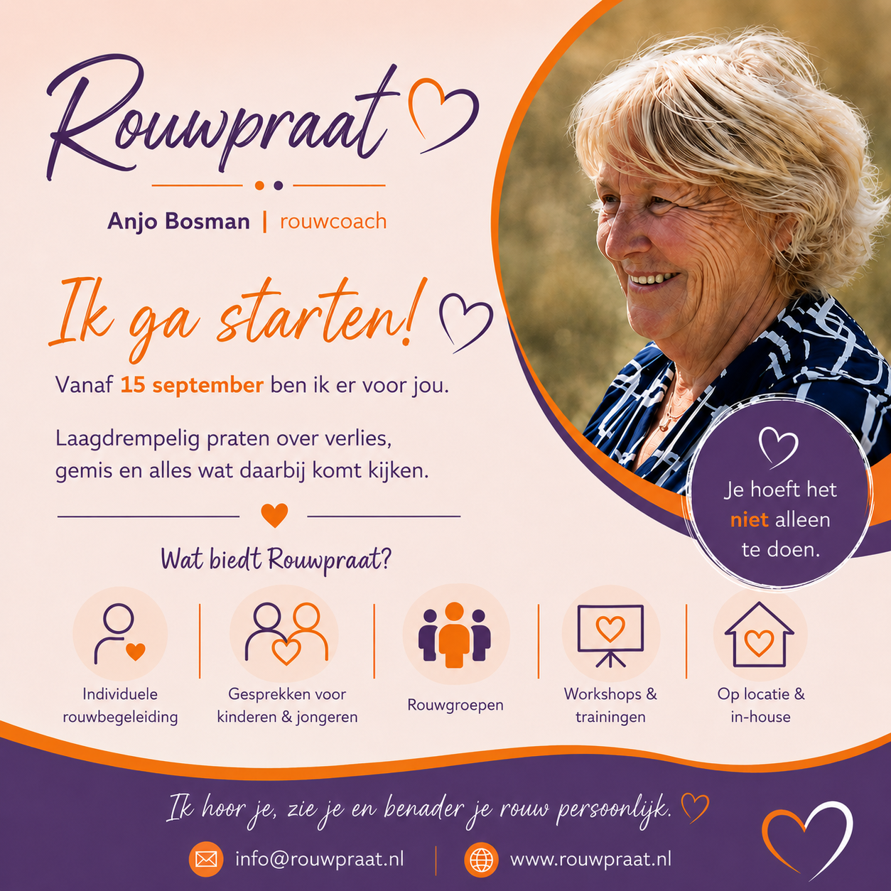 Rouwpraat - Ik ga starten op 15 september